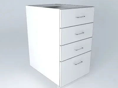 DB4D-4 cabinet with three drawers Free 3D model