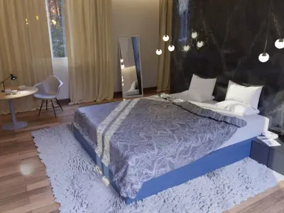 Master Bedroom interior scene 3D model 3D model
