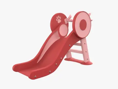 Kid Park Slide Park Equipment Interior Red 3D model