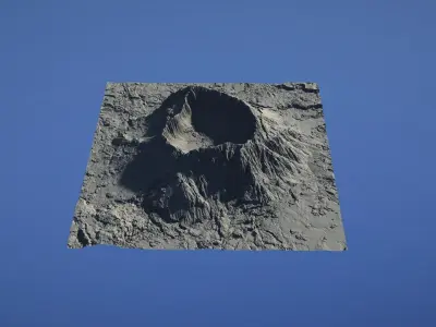 Landscape Environment Volcano Snow 49 Low-poly 3D model