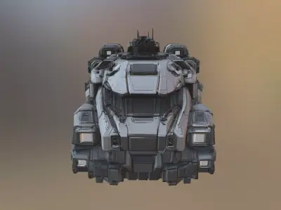 Sci-Fi Armored Urban Transport Vehicle  Futuristic Military APC 3D model