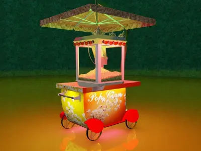Popcorn Cart 3D model