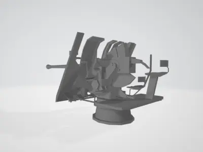 GERMAN WW2 FLAK AA GUN Low-poly 3D model