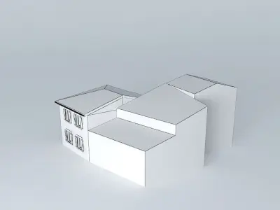2 homes terraced house in town Free 3D model