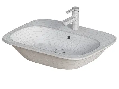 White Ceramic Sink 3D model