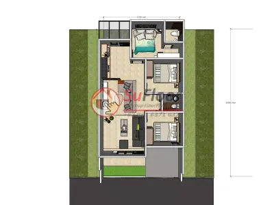 House 6x13m code 567 - Sketchup 3D model 3D model 3D model