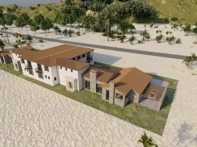 Casa Scene- Beach villa-modern house 3D model 6