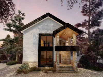 Modern Duplex Villa with Pool 340 SQM  full package 3D model