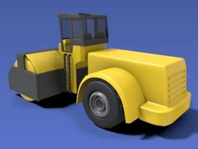 Road roller vehicle 3D model