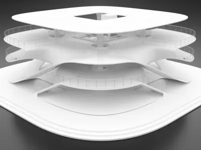 Futuristic Parametric Sci-Fi Exhibition Pavilion Architecture 3D model