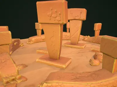 Stylized Gobekli Tepe Low-poly 3D model