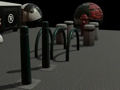 Assets low poly city realistic Low-poly 3D model