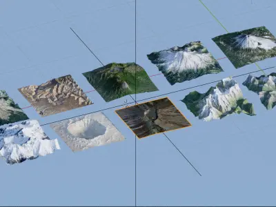 Volcano Mountains Pack 3D model