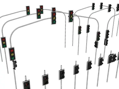 Traffic lights - Traffic - Signaling - Pedestrian - Cyclist 3D model