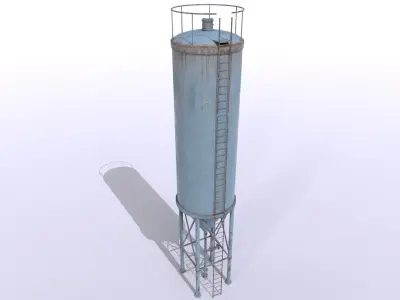 Water tanks pack 4 Low-poly 3D model