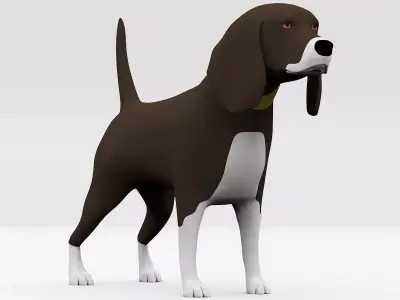 3D Dog Low poly beagle Low-poly 3D model