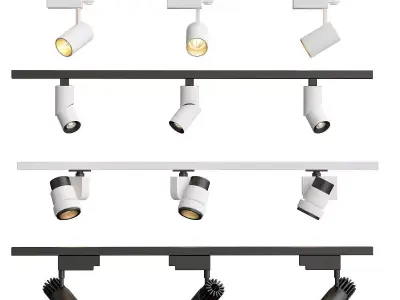 Brilliant four different track lights 3D model