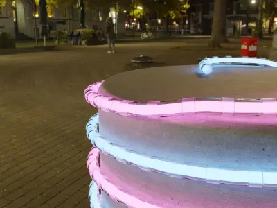 Cyberpunk Street Lights And Signs - 11 models 3D model