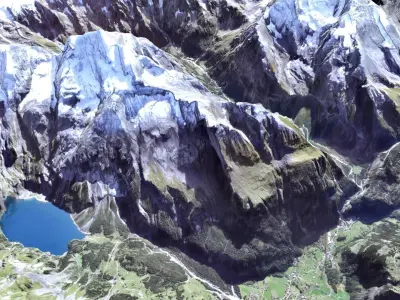 Mountain landscape Doldenhorn Rinderhor Switzerland 3D model