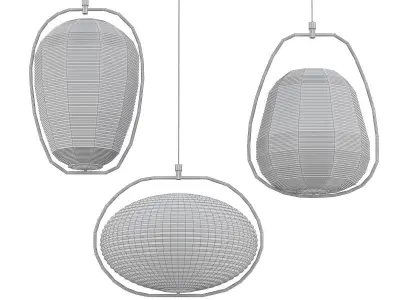 PALOMBA B hanging lamp in brass 3D model