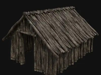 PRIMITIVE HUT SHELTER COTTAGE HOUSE NATIVE PRIMAL AAA COLLECTION Low-poly 3D model