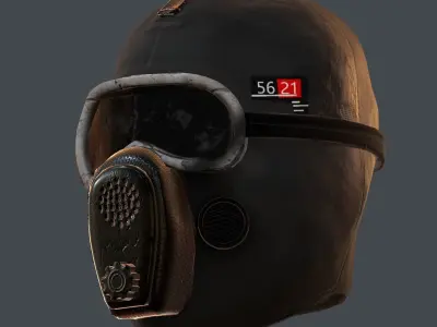 Gas mask helmet 3d model scifi Low-poly  Low-poly 3D model 185