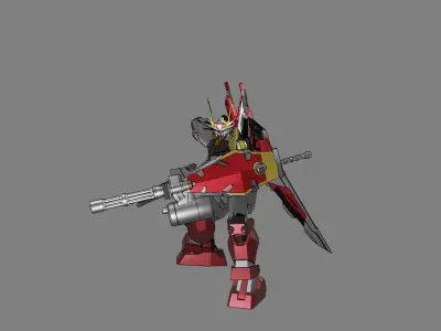 Attacker Gundam 7 A 3D model