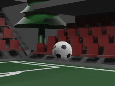  Low Polygon 3D Stadium Low-poly 3D model