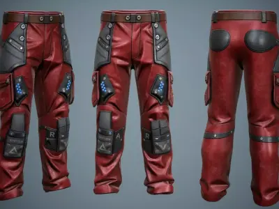 Sci-Fi Pants P01 Low-poly 3D model