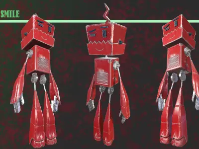 sci-fi -robot 01-robot smile 3D model