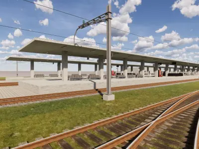 Train Station 3D model