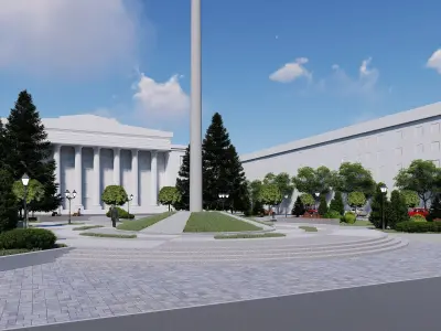 3d model of a flagpole 3D model