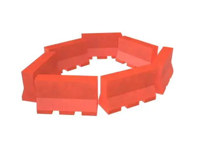 Road Barriers v4 008 Low-poly 3D model