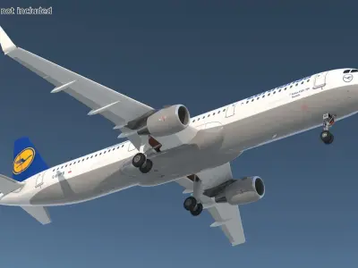  Lufthansa Airbus A321 with Cabin and Cockpit 