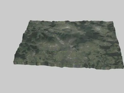 Stuttgart City Low-poly 3D model