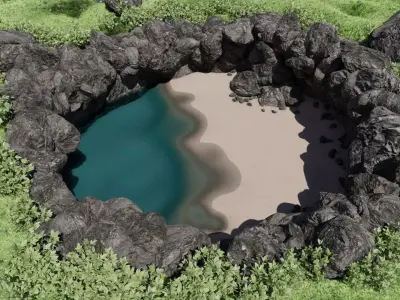 Underground Beach Scene 3D model