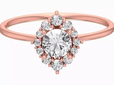 Solitaire Women Light Weight Band Ring 3D print model