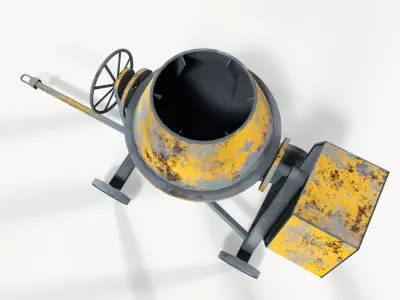 Mobile Concreate Mixer Low-poly 3D model