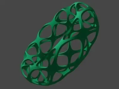 Bracelet style Voronoi green 3D print model