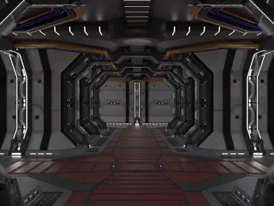 Sci-Fi Corridor Set 1 3D model