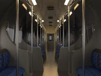 Bakerloo line underground interior 3D model