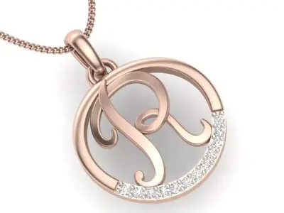 Pendant R alphabet  3D print model