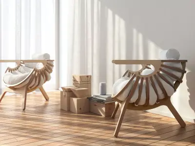 Shell Chair interior scene 3D model