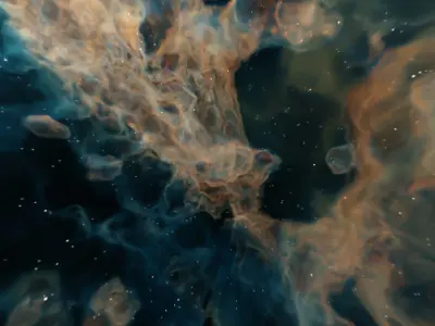 HDRI Panoramic Sky - VR 360 starfield - crystal blue nebula 016 Low-poly 3D model