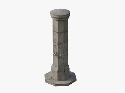 Medieval torture column Low-poly 3D model