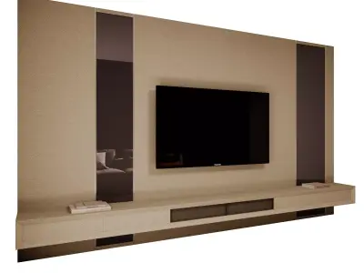 Modern TV Wall No 01   3D Model 3D model