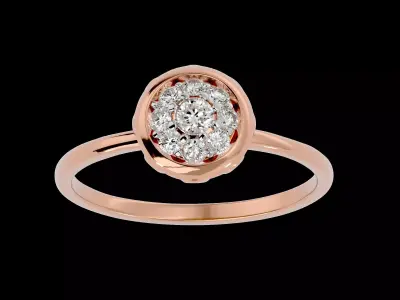 Light Minimalist Diamond Ring Earrings Pendant Set 3D print model