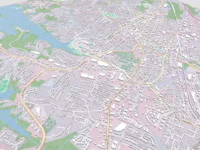 Cityscape Gainesville Florida United States 3D model