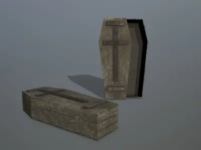 Tomb Stone Set Low-poly 3D model
