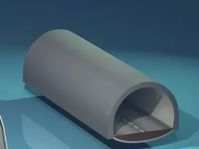 Highway tunnels cutaway 3D model
